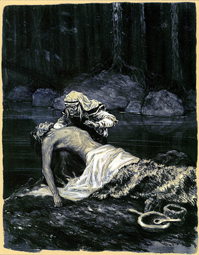 Lemminkainen Dies in the Dark Waters of Tuonela